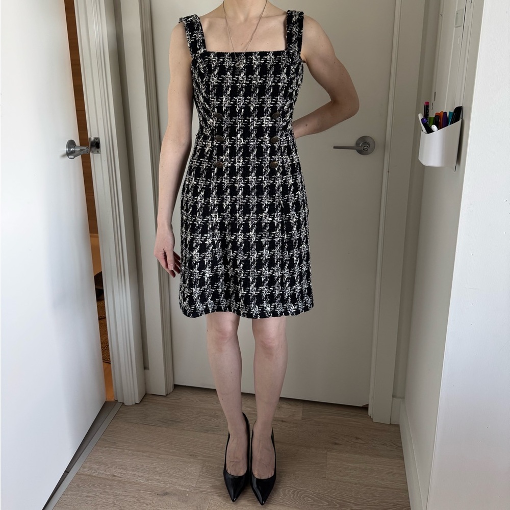 Chic Black and White Tweed Dress (Anthropologie) - Size 10